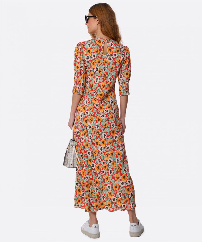 RIXO Jess Pansy Midi Dress