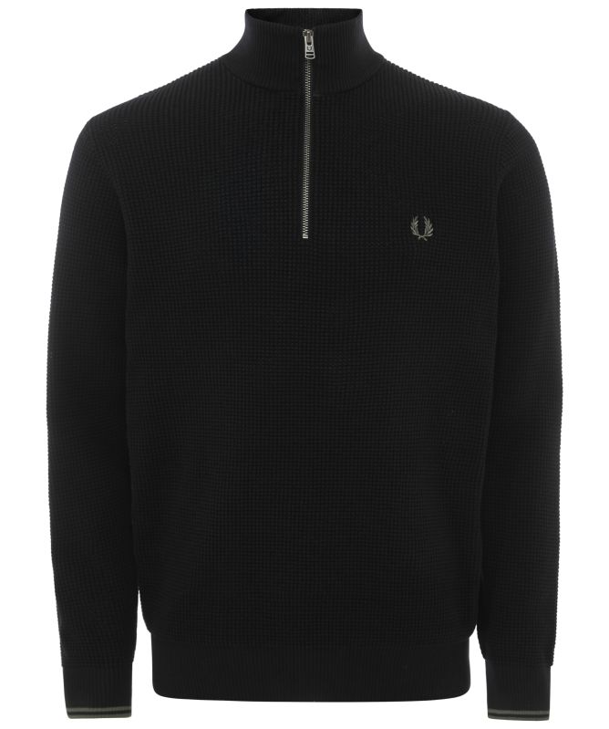 Fred Perry Waffle Stitch Half Zip Jumper