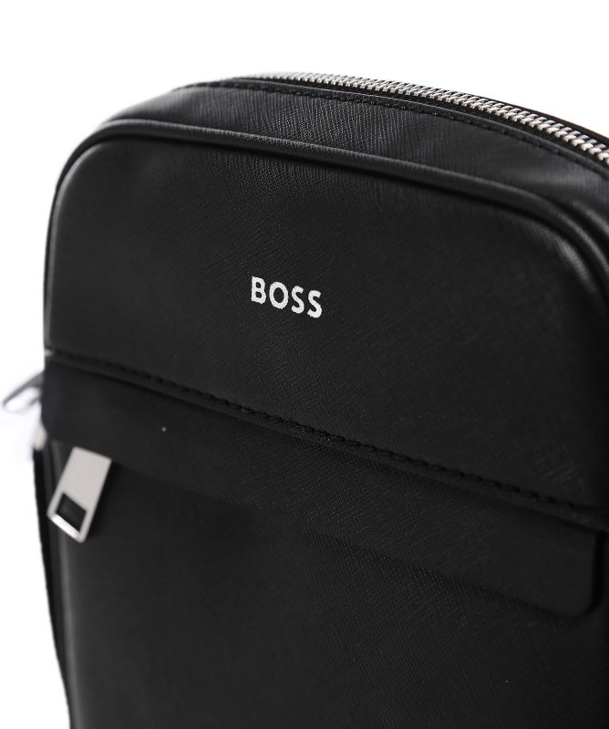 BOSS Hommes Zair NS zip Sac reporter à rayures emblématiques et détail