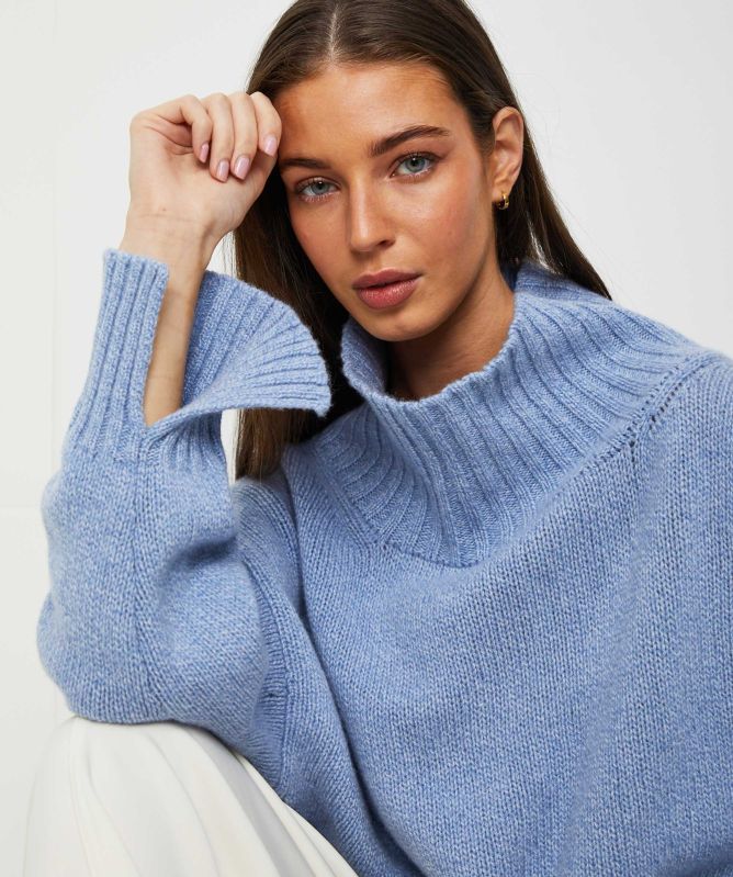 Eddy and Ivy High Neck Merino Cashmere Jumper