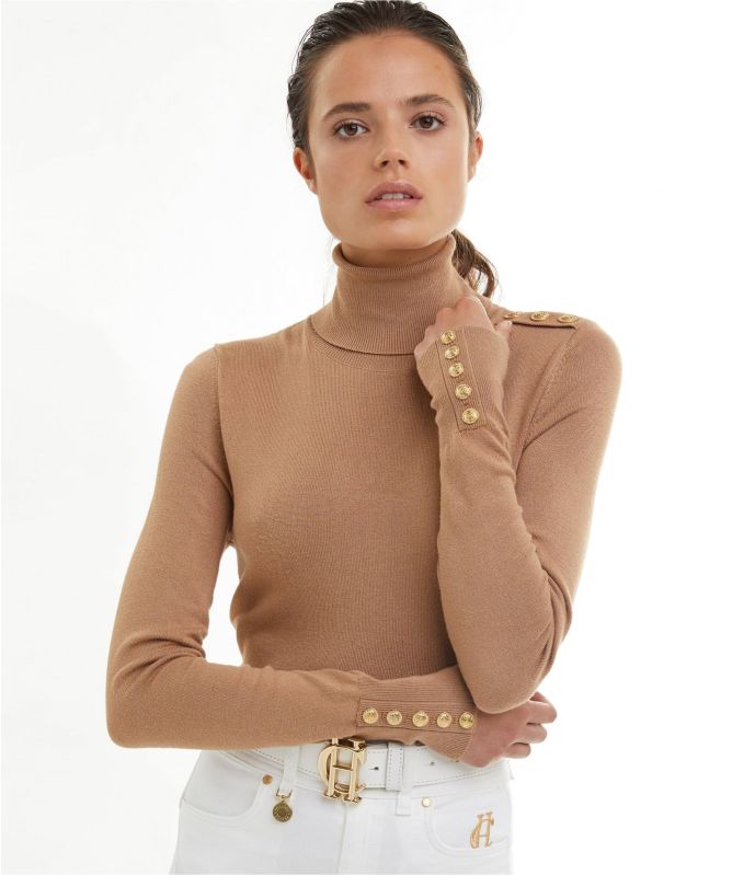Holland Cooper Buttoned Knit Roll Neck