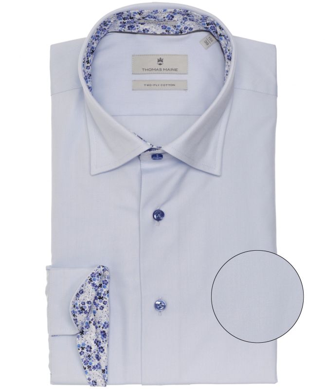 Thomas Maine Tailored Fit Micro Floral Trim Bergamo Shirt