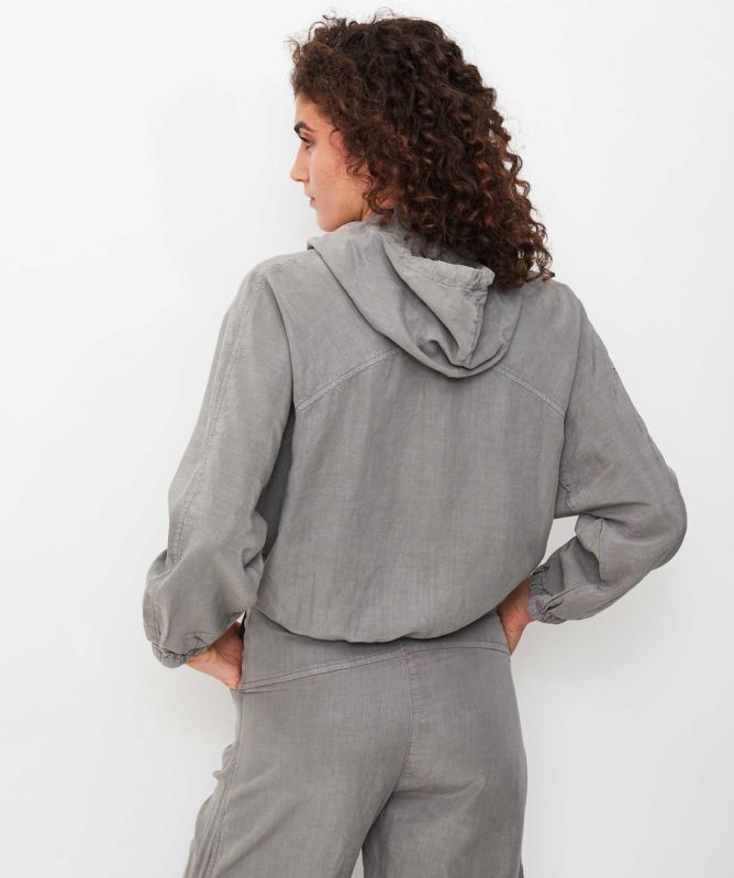 Lurdes Bergada Cropped Linen-Blend Bomber
