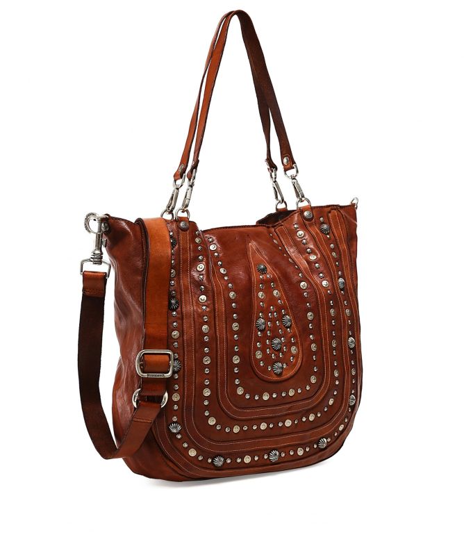 Campomaggi Studded Leather Shopper Bag