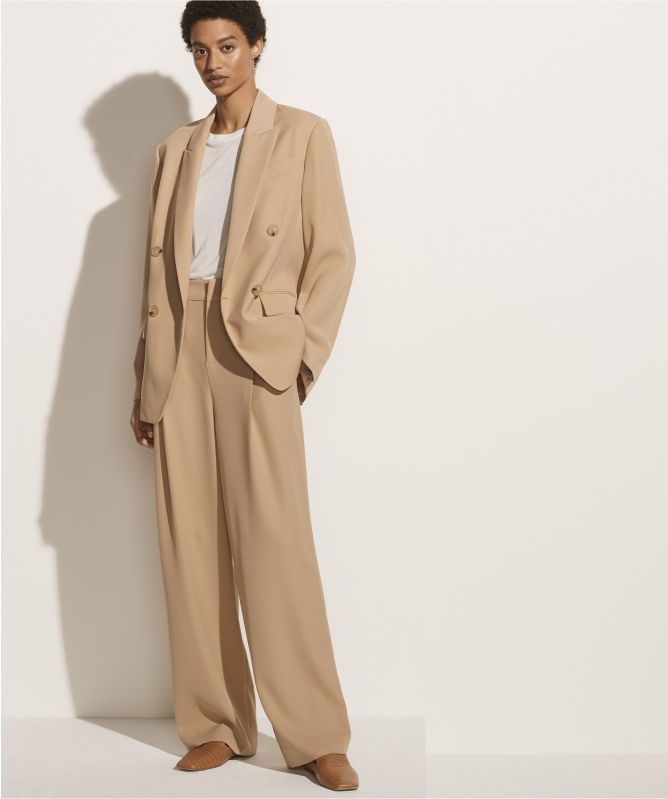Vince Beige Double Breasted Blazer 