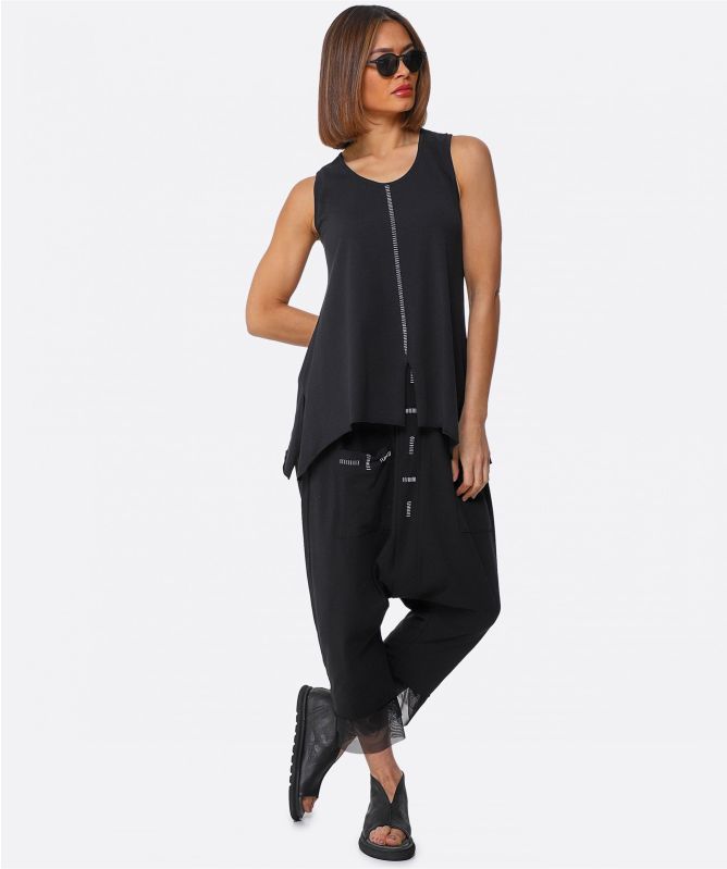 Philomena Christ Sleeveless Stitched Cotton Top