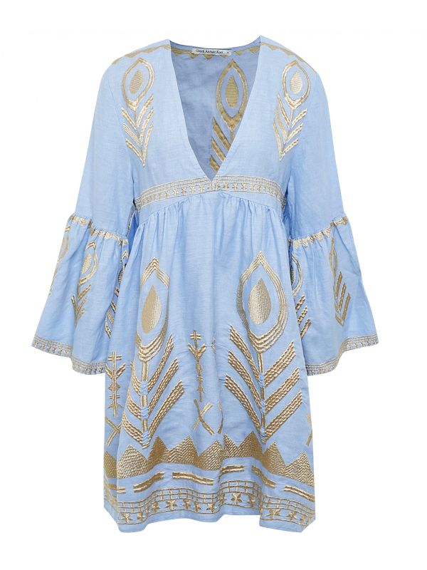 Kori Linen Embroidered V-Neck Dress | Jules B Kori Linen Embroidered V-Neck Dress | Jules B