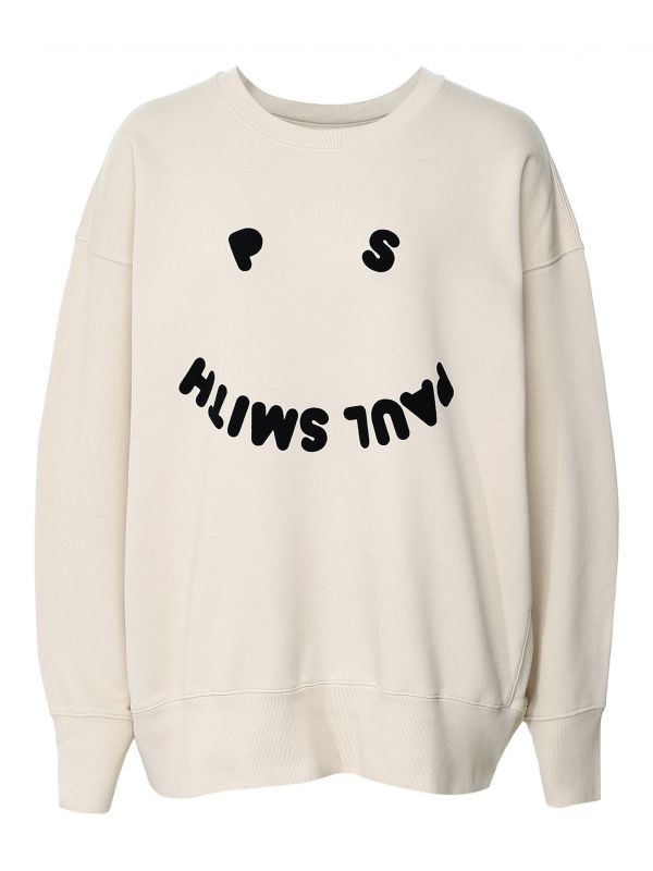 ★Paul Smith★PS Happy Sweatshirt 関税込 Women's Black Cotton 'Happy' Sweatshirt