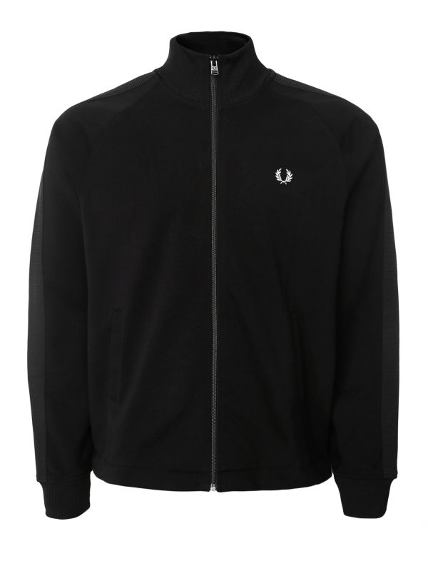 Fred Perry Black Tonal Tape Track Jacket J1521 102 | Jules B