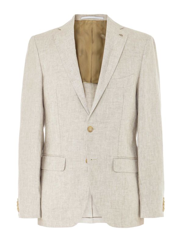 ジャケット・アウター HEAVY LINEN DOUBLE JACKET BEIGE Cavaliere Classic Linen Jacket