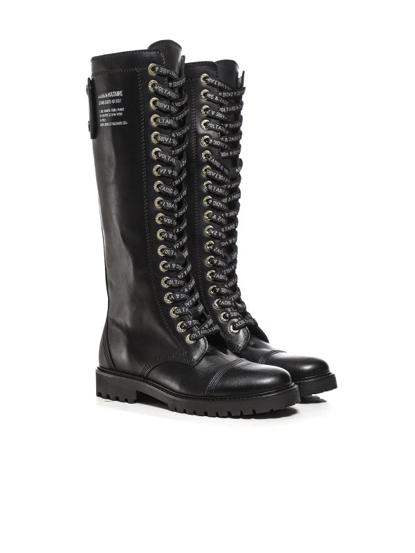 靴 Zadig & Voltaire Joe Combat Boots Black Zadig & Voltaire Black Leather Joe Combat Boots | Jules B