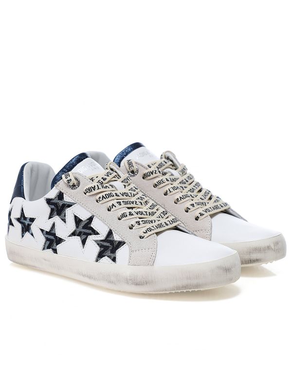 Zadig & Voltaire White Zadig Used Star Leather Trainers | Jules B
