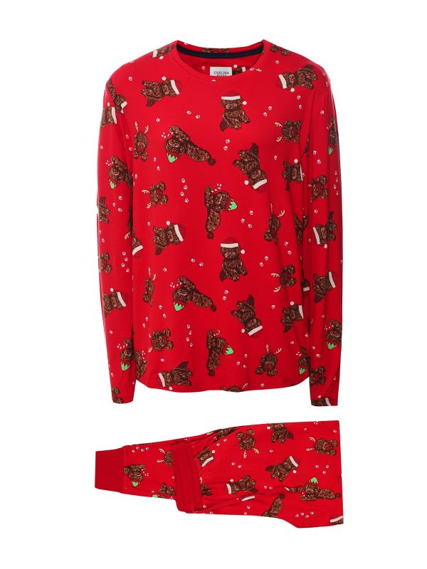 Chelsea Peers Christmas Cockapoo Print Long Pyjamas | Jules B