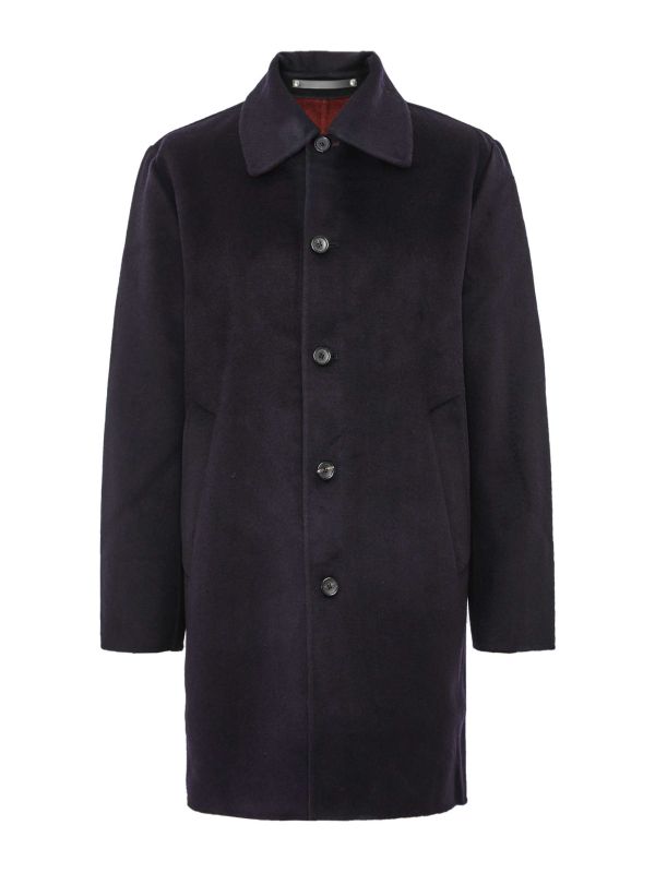 Paul Smith Navy Double-Face Wool Overcoat