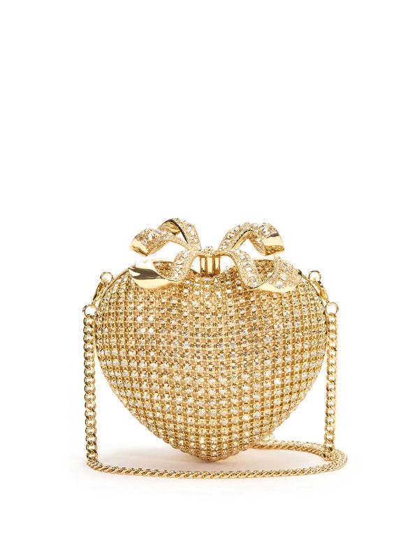 heart crystal ✨極美品✨ clutch Bag Crystal Heart Luxe パーティーバッグ バッグ