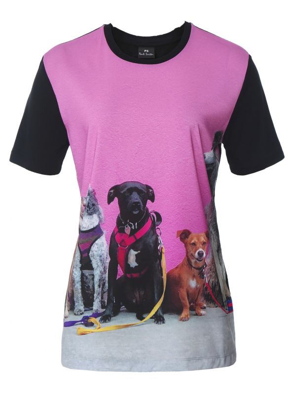 Paul Smith　XXＬ　黒×ピンクDog　半袖カットソー Paul Smith Pink LA Dogs Print T-Shirt | Jules B