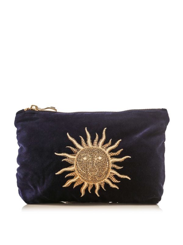 Elizabeth Scarlett  Sun Goddess ベルベット ポーチ ネイビー Elizabeth Scarlett Navy Sun Goddess Everyday Pouch | Jules B