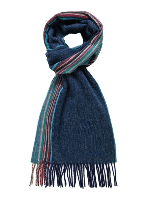 Paul Smith Wool Cashmere Striped Trim Scarf | Jules B