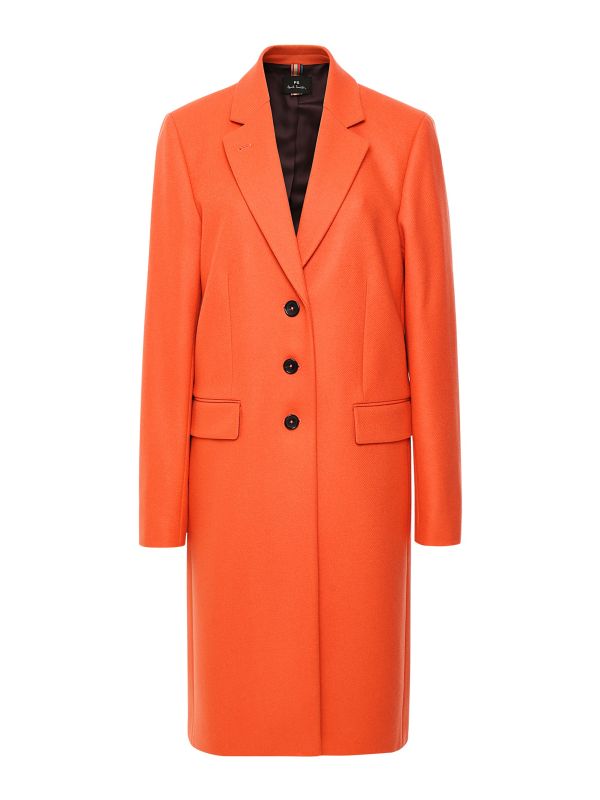 Paul Smith Orange Wool Cashmere Twill Coat | Jules B