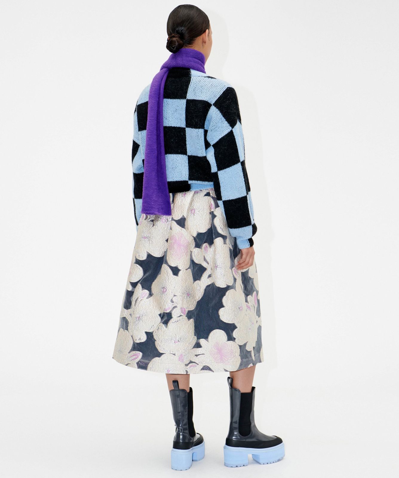 Stine Goya Light Blue Adonis Checked Sweater | Jules B