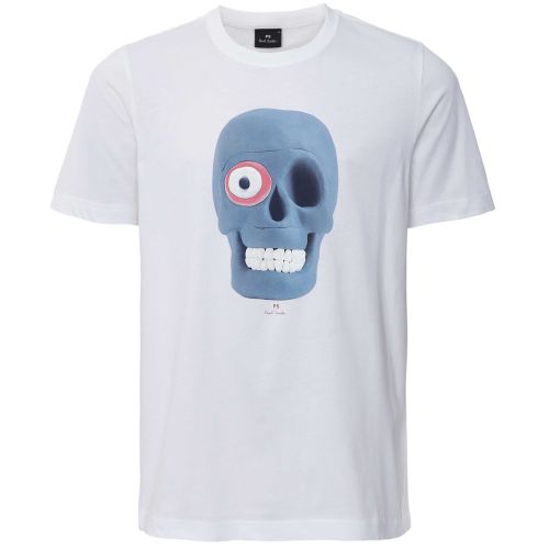 Paul Smith White One Eye Skull T-Shirt