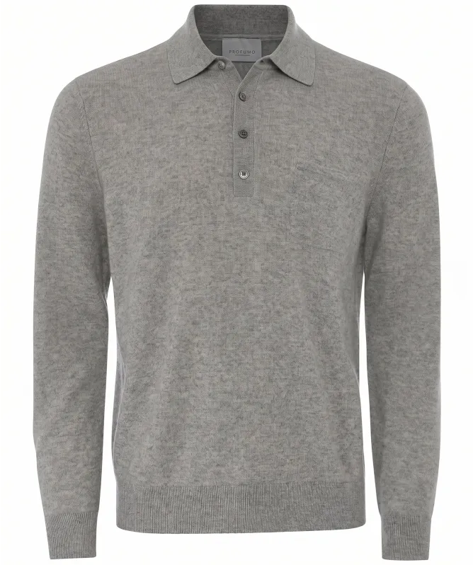 Profuomo Cashmere Long Sleeve Polo