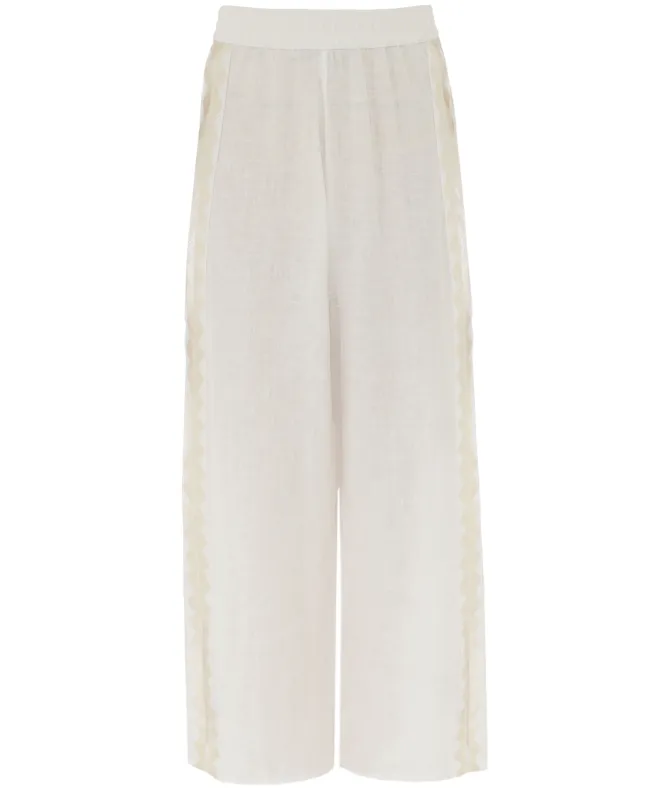 Greek Archaic Kori Feather Linen Trousers