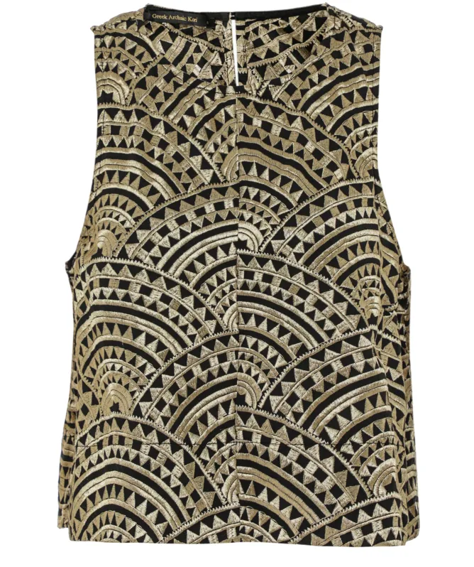 Greek Archaic Kori Embroidered Triangle Vest