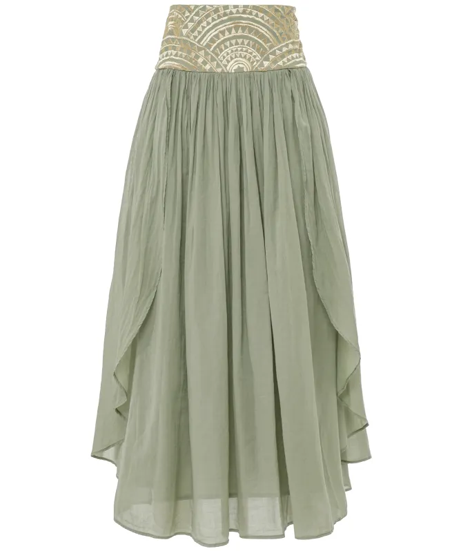 Greek Archaic Kori Triangle Maxi Skirt