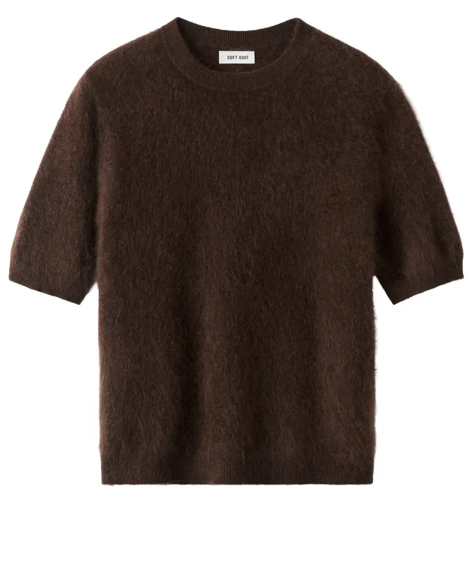 Soft Goat Brushed Short Sleeve Cashmere Jumper