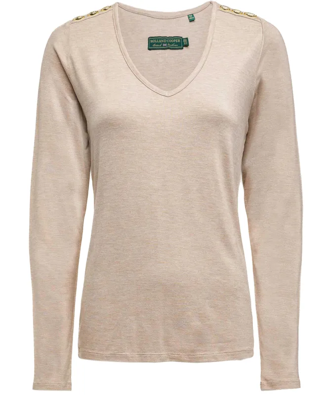 Holland Cooper Long Sleeve V-Neck T-Shirt