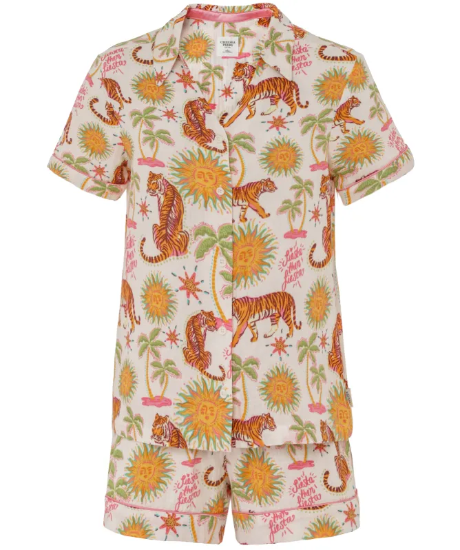 Chelsea Peers Siesta Tiger Print Short Pyjama Set