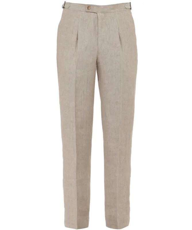 Sand T Mark Belt Pleated Trousers