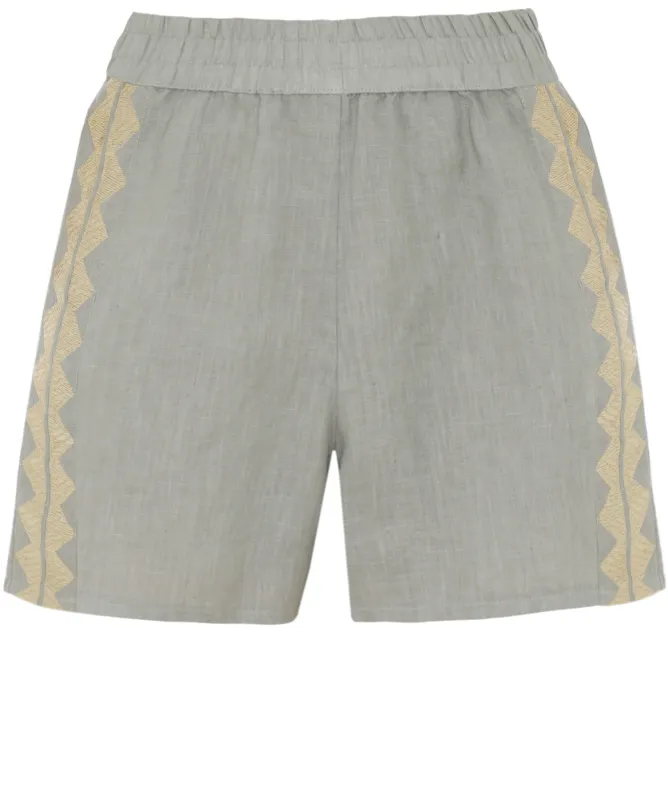 Greek Archaic Kori Feather Shorts