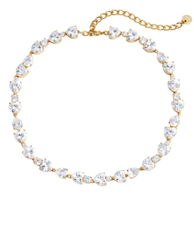Self-Portrait Gold Heart Crystal Necklace