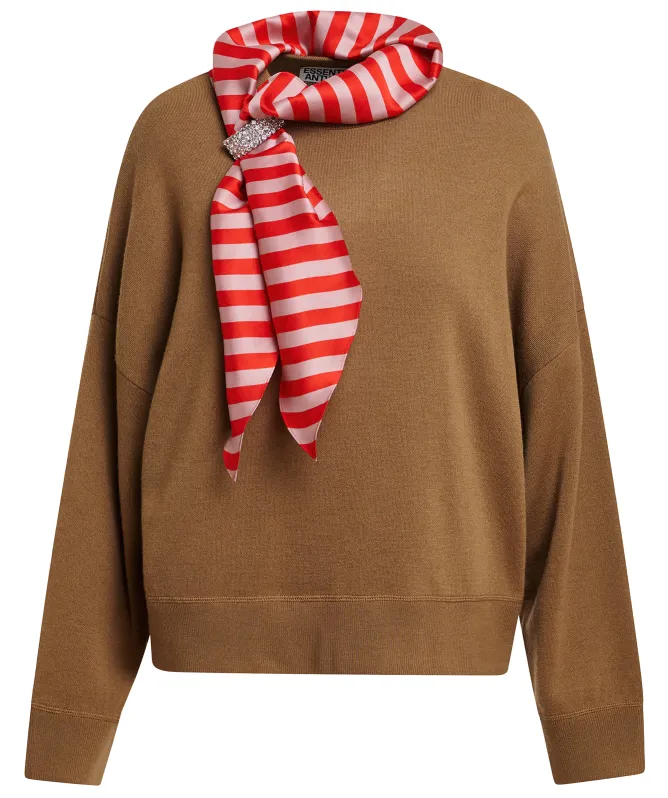 Essentiel Antwerp Kurtis Jumper with Embellished Scarf