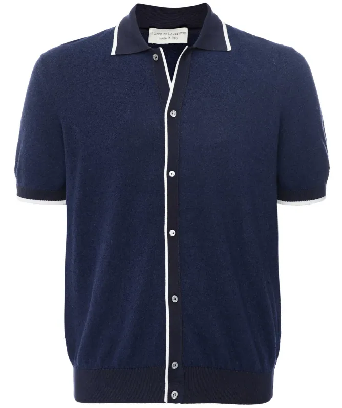 Tシャツ・カットソー FILIPPO DE LAURENTIIS SHORT SLEEVES FOUR BUTTONS POLO Filippo De Laurentiis Polo Shirts | Timeless Italian Style