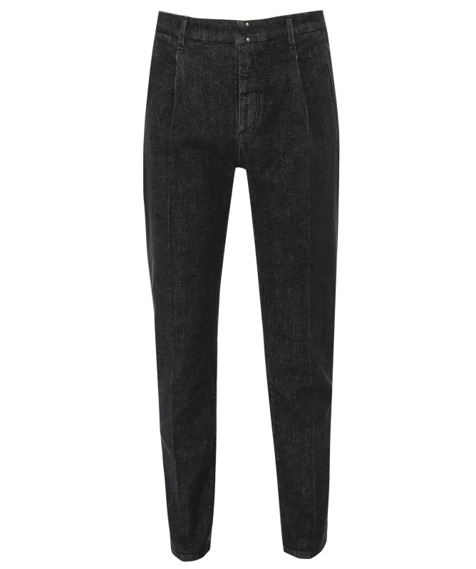 Incotex Pleated Denim Tapered Jeans
