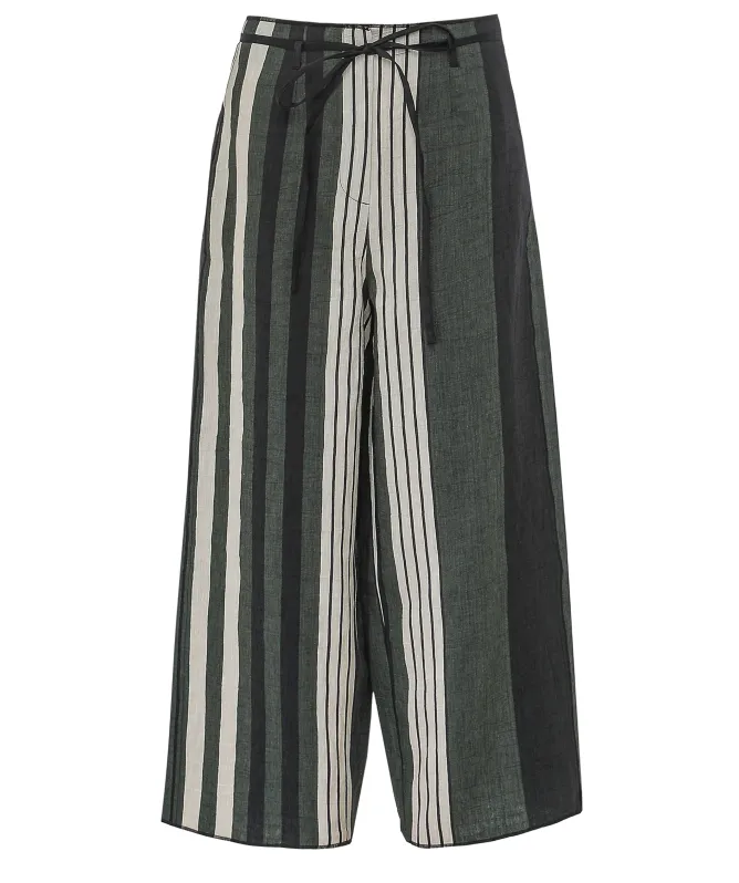 Milla Striped Cropped Wide-Leg Trousers