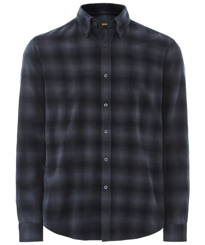 BOSS Rickert_M Checked Cotton Flannel Shirt