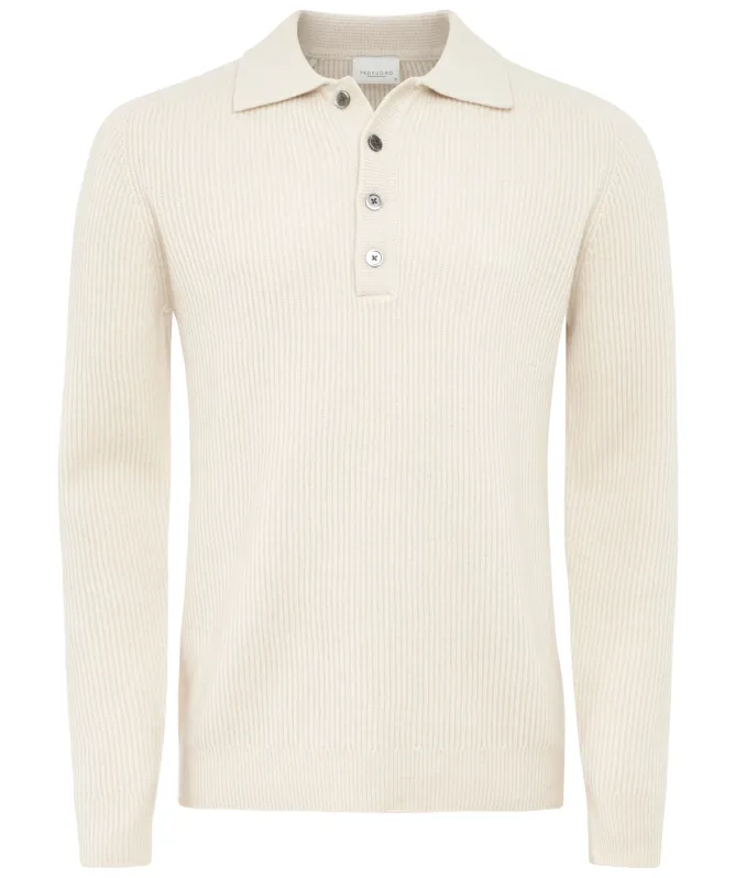 Profuomo Ribbed Polo Jumper