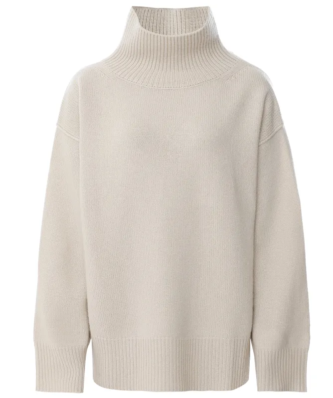 Soft Goat Boyfriend Turtleneck Cashmere Jumper