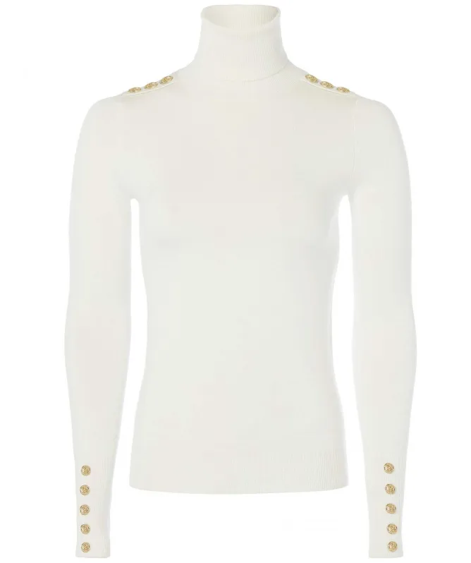 Holland Cooper Buttoned Roll Neck Jumper