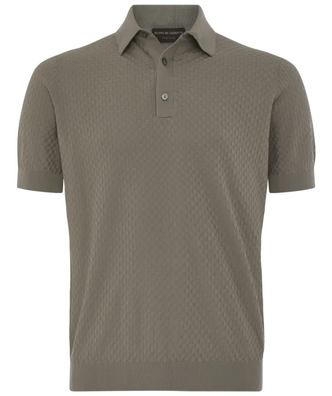 Filippo De Laurentiis Crepe Cotton Polo