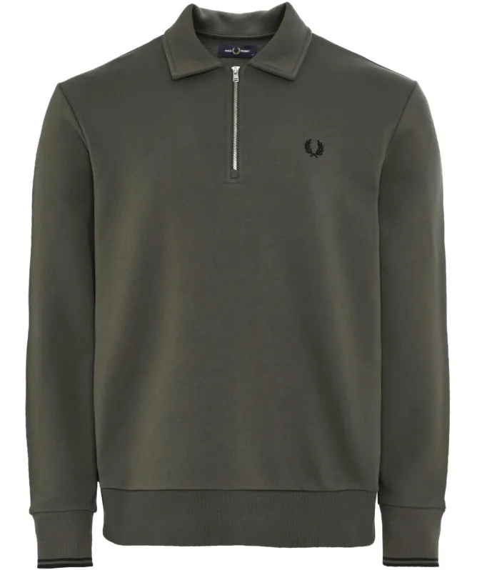 Fred Perry Half Zip Collared Sweatshirt