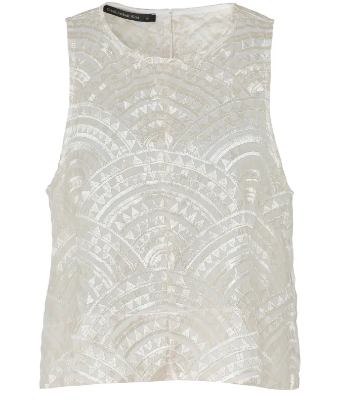 Greek Archaic Kori Embroidered Triangle Vest