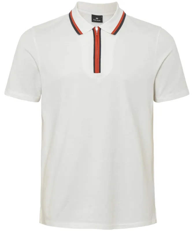 Paul Smith Tipped Zip Neck Polo Shirt