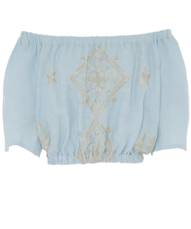 Greek Archaic Kori Lefkada Ruched Top