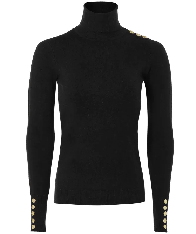 Holland Cooper Buttoned Roll Neck Jumper