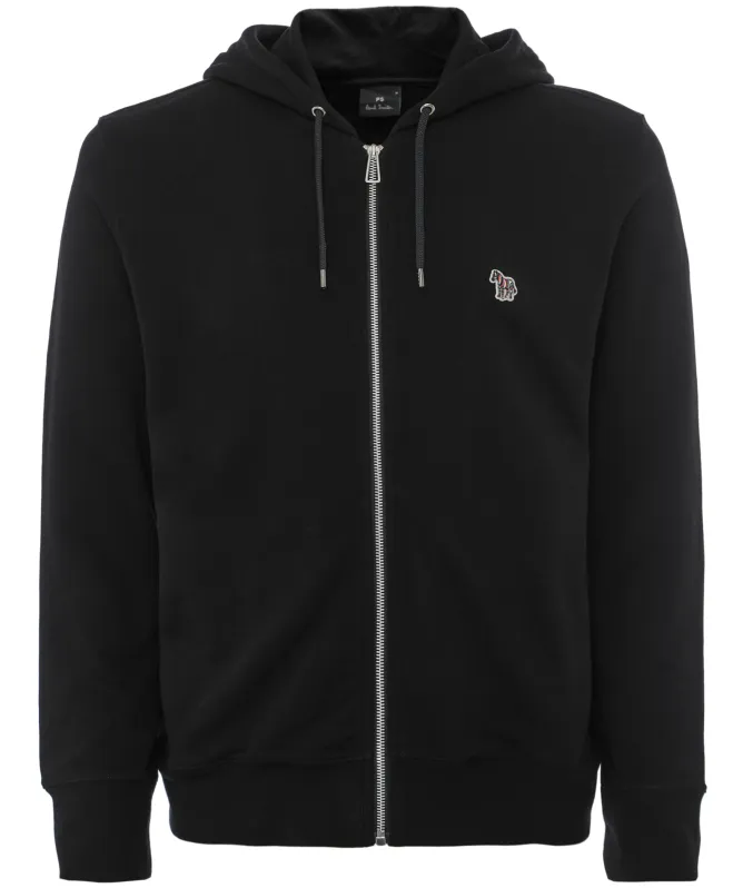 Paul Smith Cotton Zip-Front Zebra Logo Hoodie